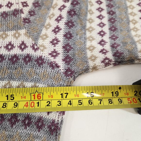 Vintage Sears Girls 14 Acrylic Sweater Striped Diamond Pattern Like New - Picture 6 of 9